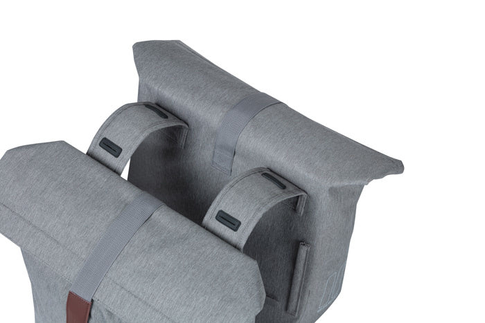 Basil City Double Pannier Bag - Gray