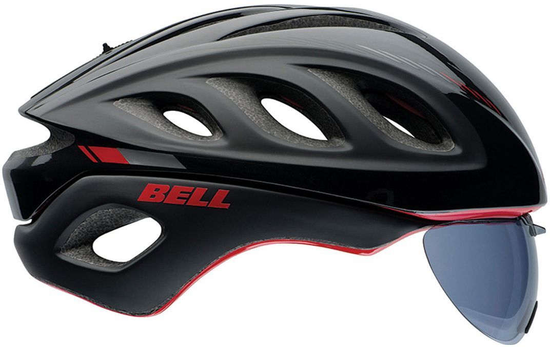 Bell Star Pro Aero Road Helmet - With Shield - Black-Red Marker Black - Red Marker Small 