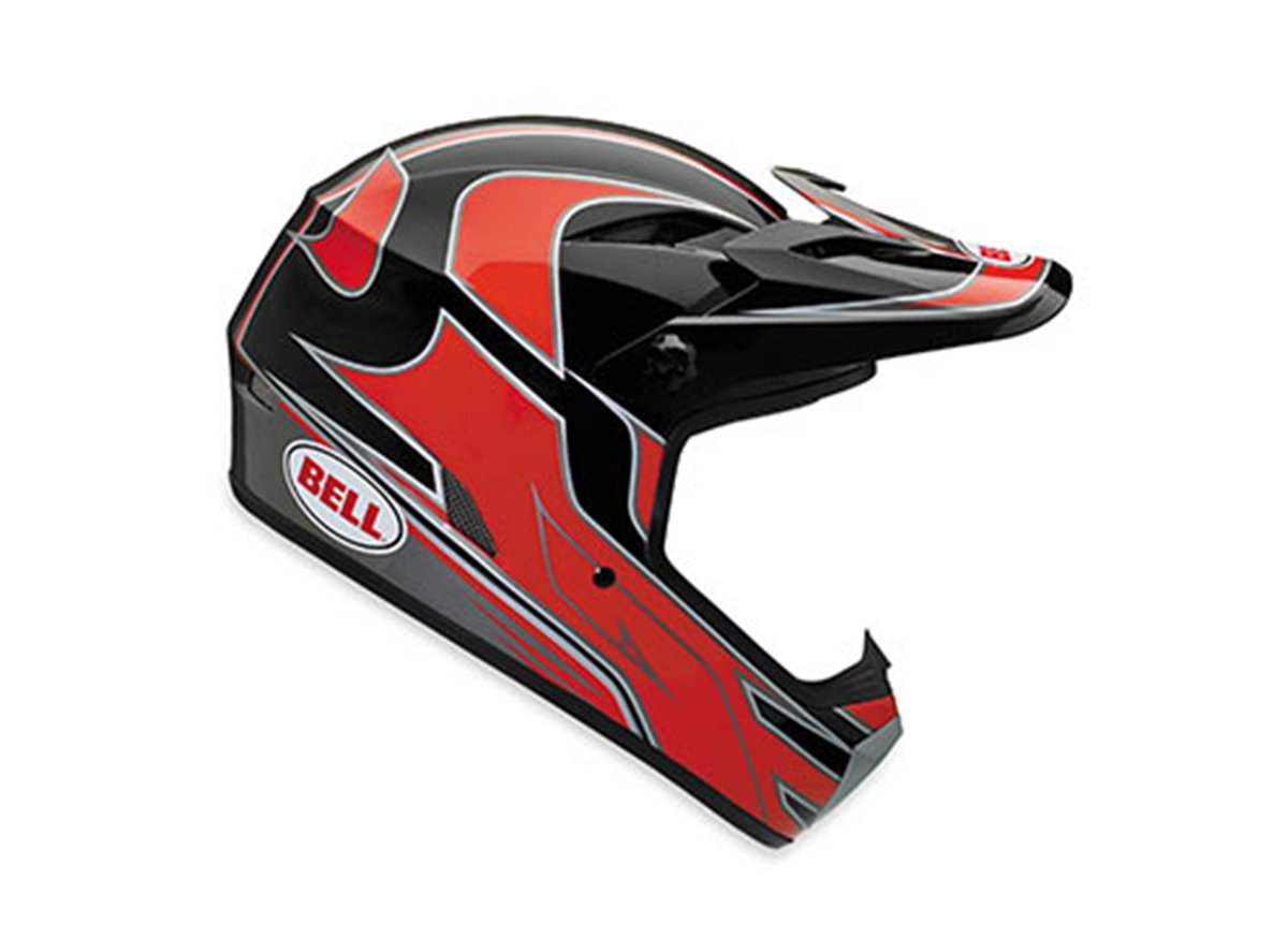 Bell Drop BMX/Downhill Full Face Helmet - Red-Black Red - Black Small 