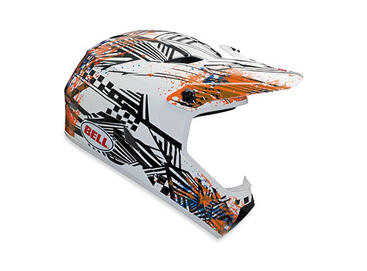 Bell Drop BMX/Downhill Full Face Helmet - Manic - White-Black Manic - White - Black Medium 