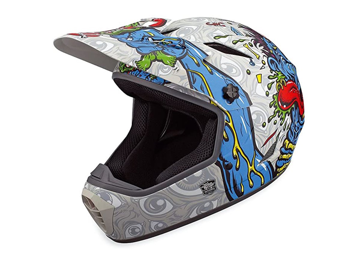 Bell Drop BMX/Downhill Full Face Helmet - Phil - Gray-Blue Phil - Gray - Blue Large 