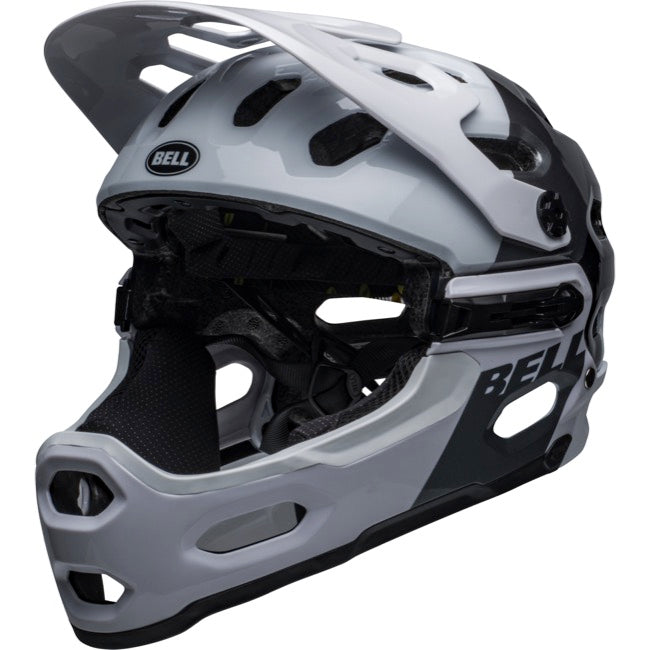 Bell Super 3R MIPS Full Face Helmet - Gloss White-Black - 2022 Gloss White - Black Small 