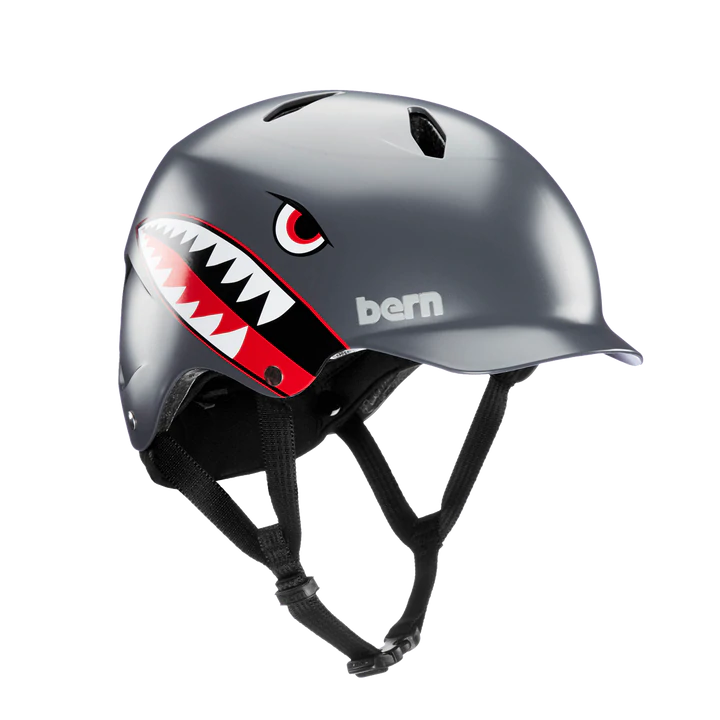 Bern Bandito EPS Helmet - Youth - Satin Gray Flying Tiger Satin Gray Flying Tiger Small/Medium 