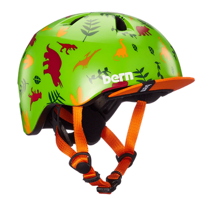 Bern Tigre Helmet with Visor - Youth - Satin Green Dino Satin Green Dino 2X-Small 