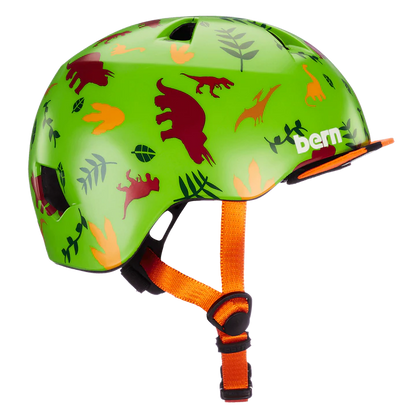 Bern Tigre Helmet with Visor - Youth - Satin Green Dino