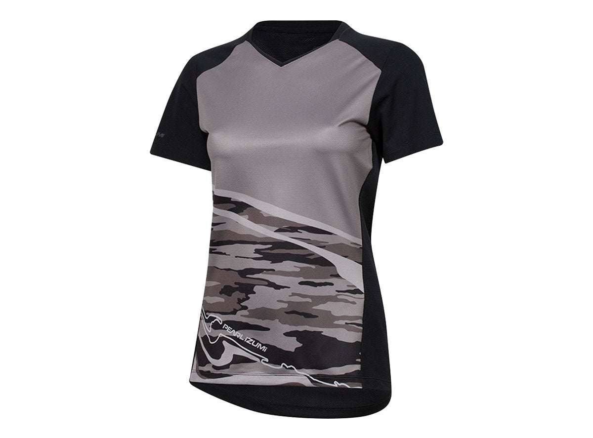 Pearl Izumi Launch Short Sleeve MTB Jersey - Womens - Black Vista Black - Black Vista Large 