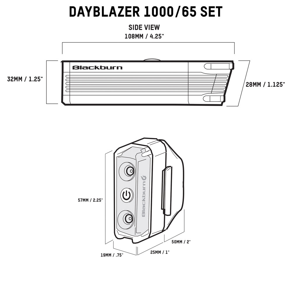 Blackburn Dayblazer 1000 Front/65 Rear Light Set - 2024