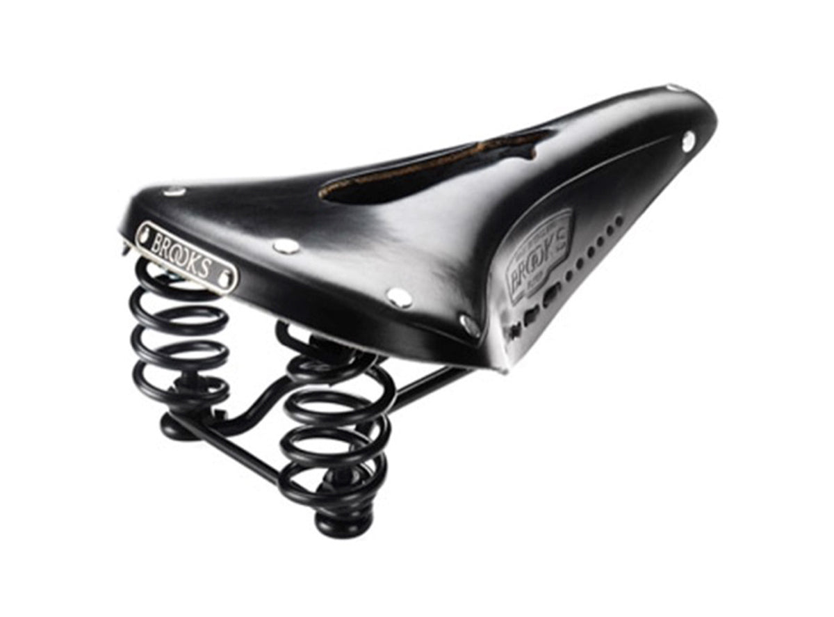 Brooks England Flyer Classic Leather Saddle - Carved - Black Black  