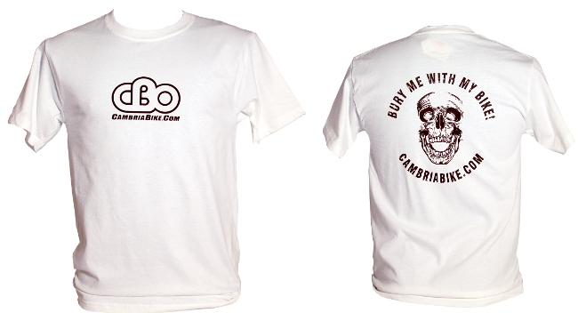 CBO Bury Me with My Bike 2 Tee Shirt - White White Large Short Sleeve