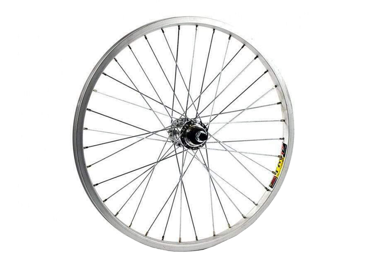 CBO Generic 24" x 1 3/8 Steel Front Wheel - Bolt On - Silver Silver 24" - 3/8" - No Bolt 