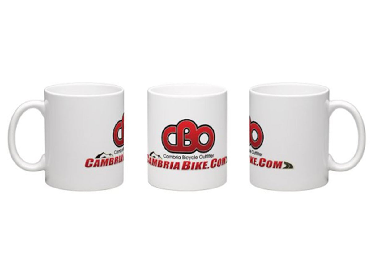 CBO Logo Coffee Mug White - Red 11oz 