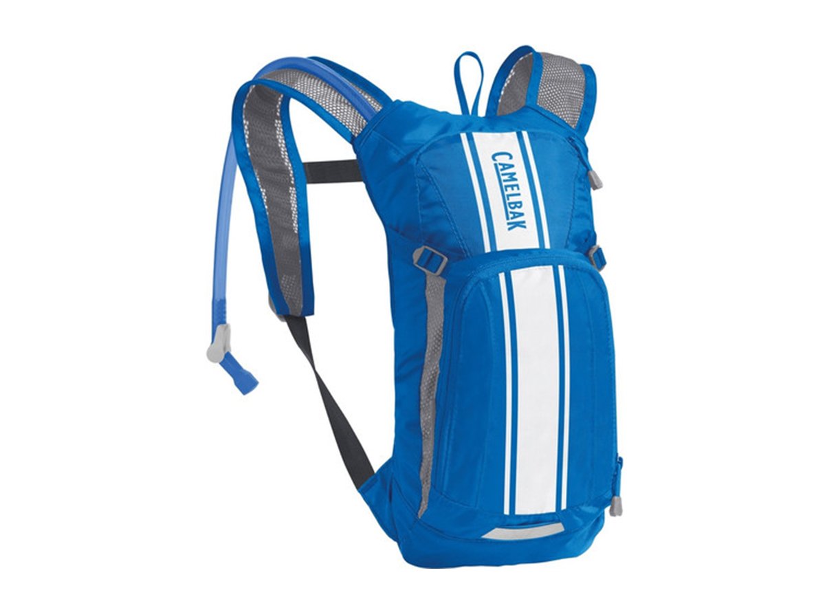 Camelbak Mini M.U.L.E. Hydration Pack - Youth - Lapis Blue-White Stripe - 2020 Lapis Blue - White Stripe 1.5L 50oz Hydration Capacity 
