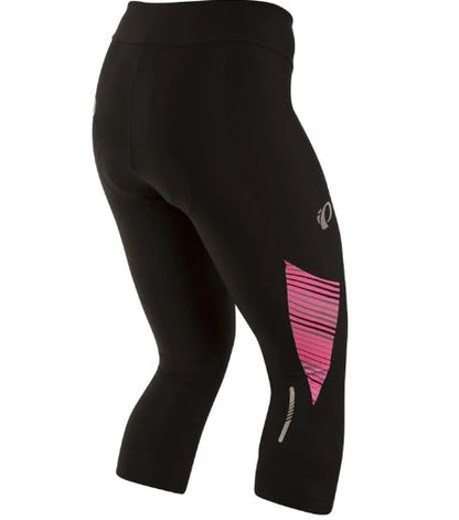 Pearl Izumi Select Pursuit 3/4 Cycling Tight - Womens - Black-Screaming Pink Whirl