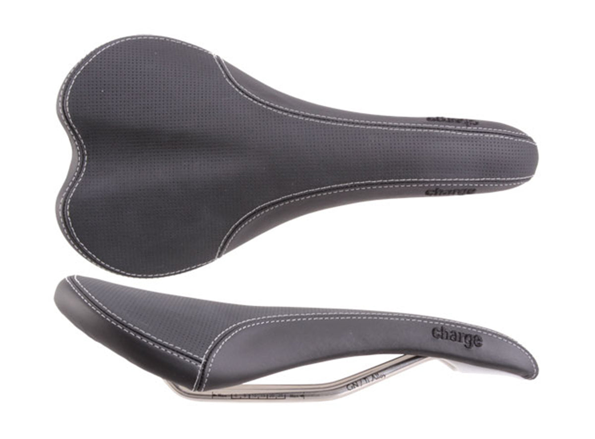 Charge Bikes Spoon Titanium MTB Saddle - Black Black  