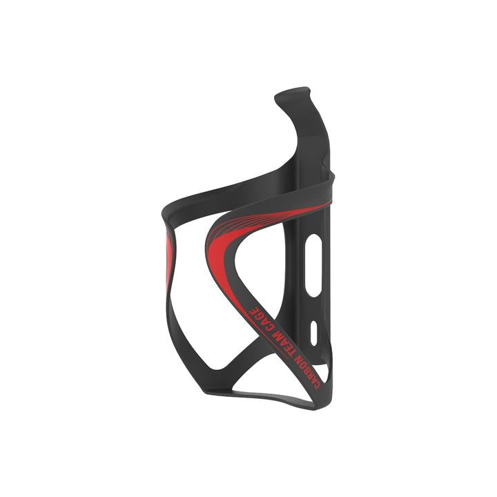 Lezyne Carbon Team Water Bottle Cage - Matt Black-Red Matt Black - Red  