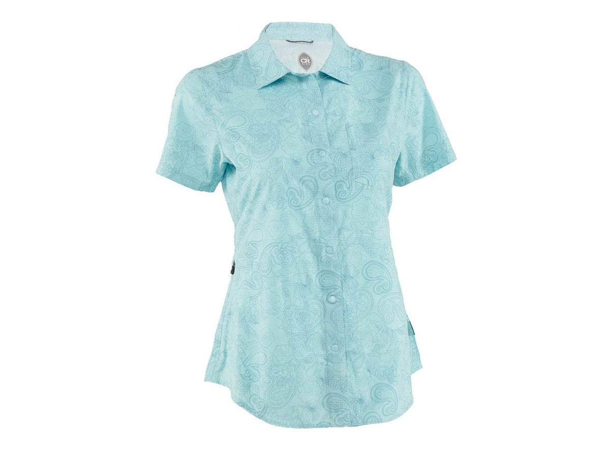 Club Ride Camas Cactus Print Short Sleeve Top - Womens - Angel Blue Print - 2020 Angel Blue Print X-Small 