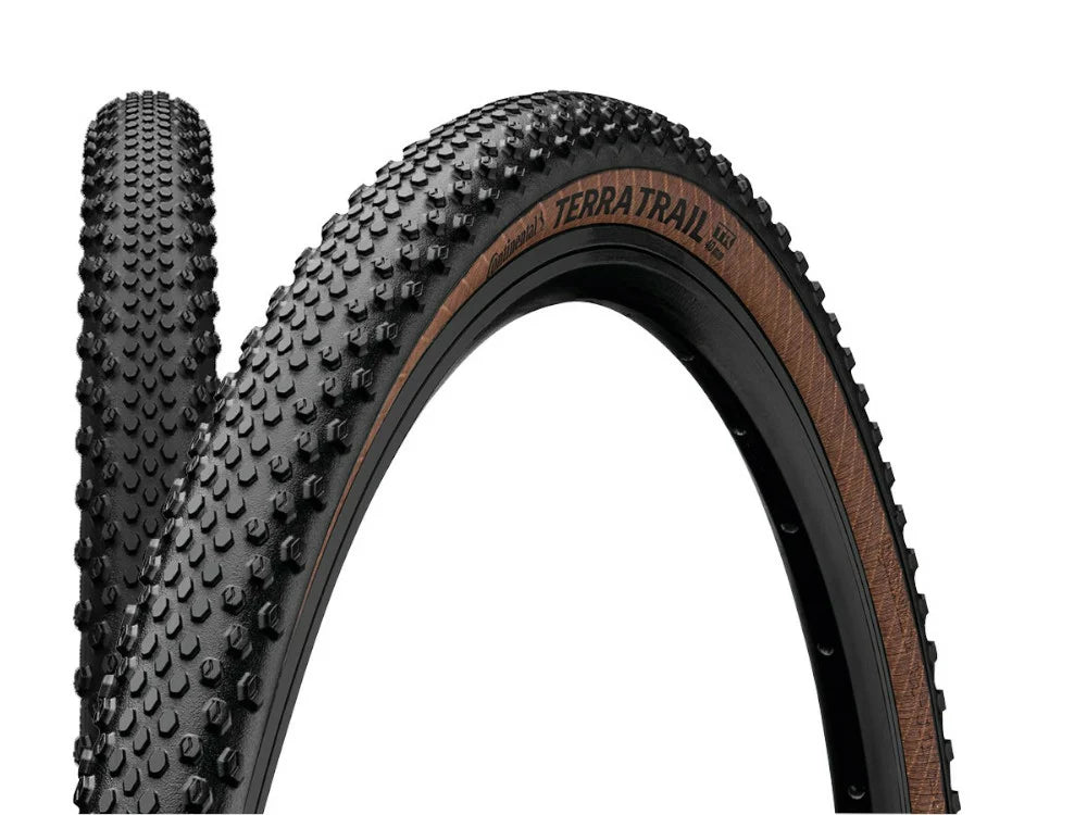 Continental Terra Trail 700c Cycolcross Tire - Coffee Sidewall Black - Coffee 40c ProTection - Black Chili