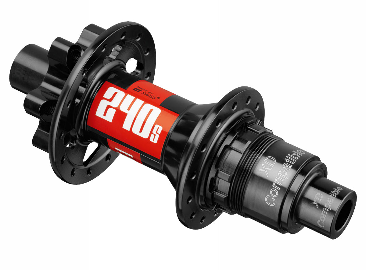 DT Swiss 240s MTB Disc Hub - Rear - Black Black 12x142mmTA 32H XD Freehub