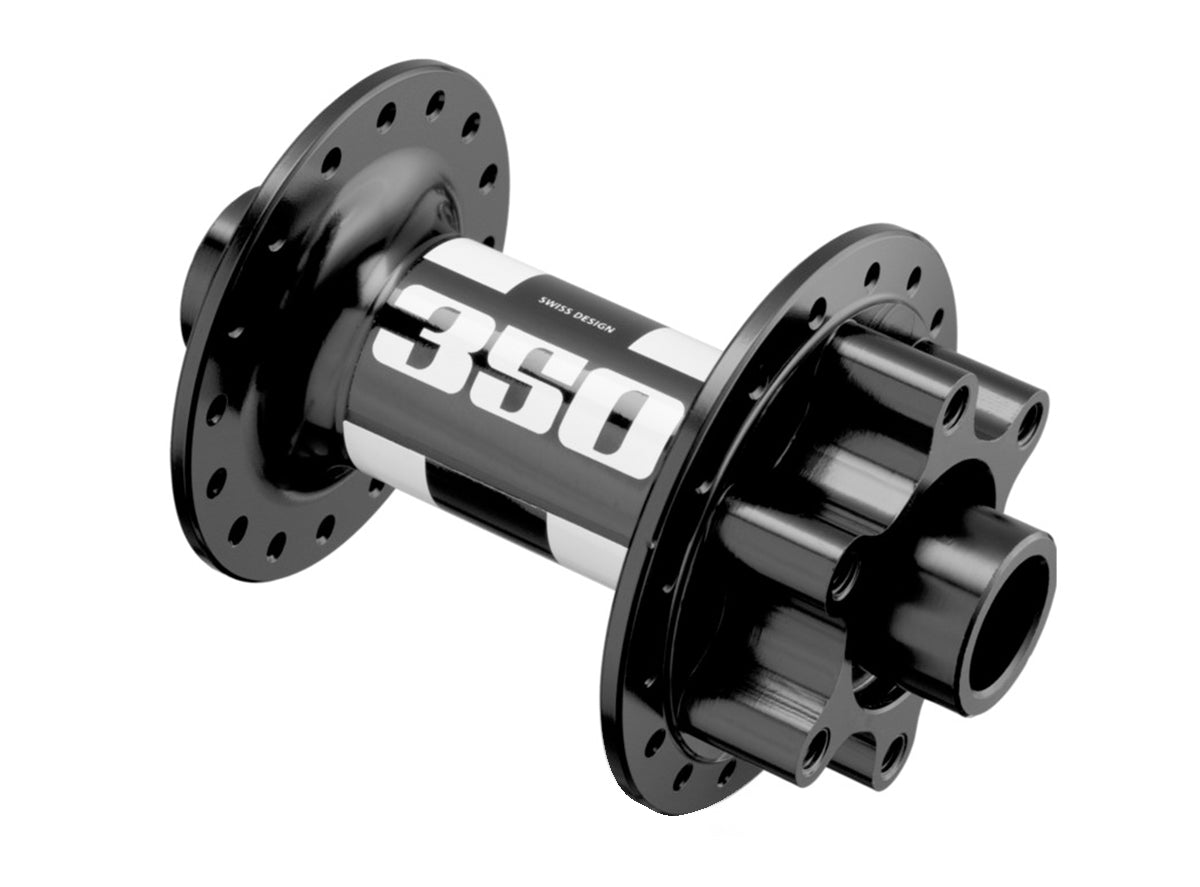 DT Swiss 350 MTB Disc Hub - Front - Black-White - OEM Black - White 15x100mm 28h