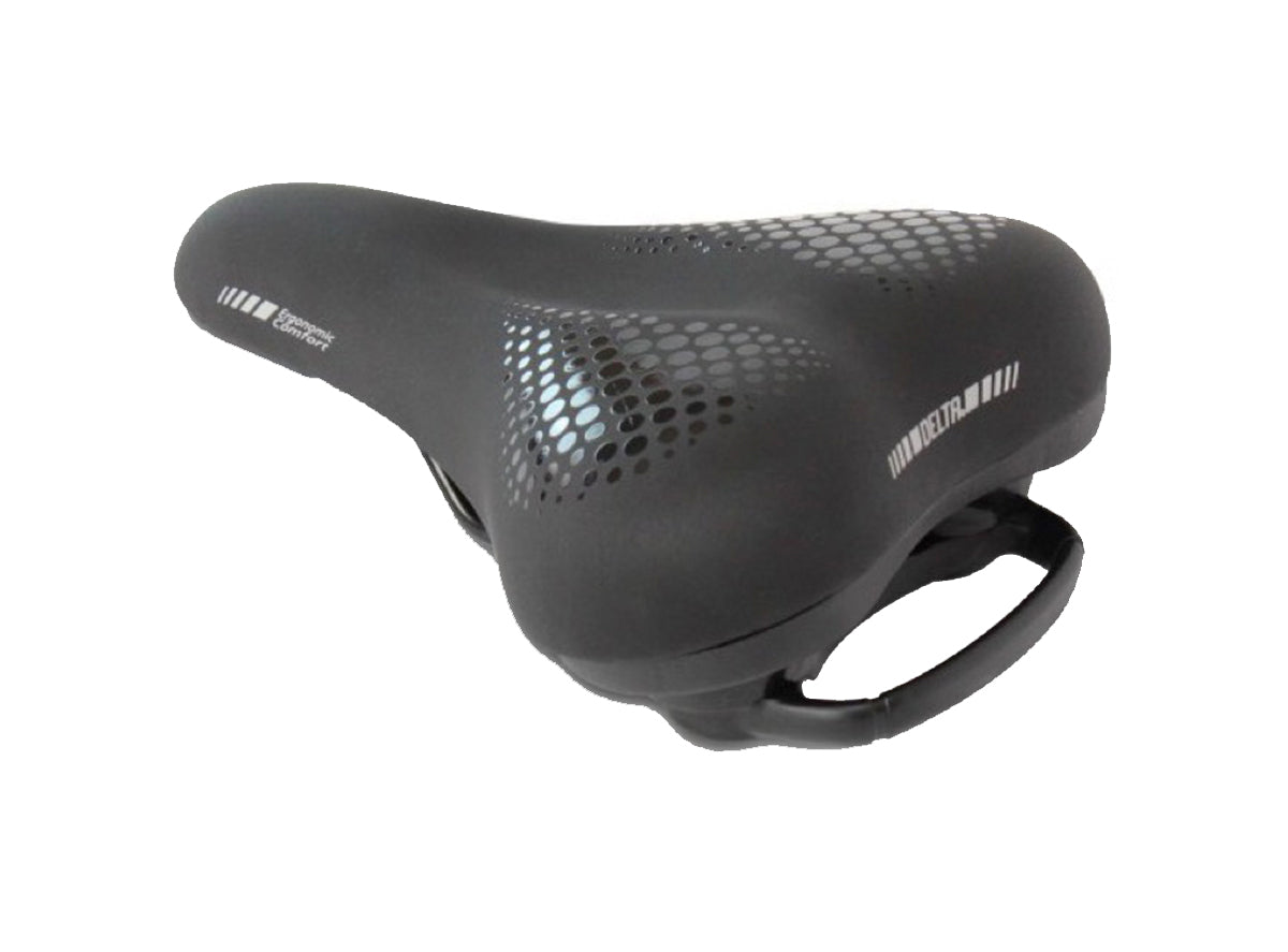 Delta Memory Foam Saddle - Black-Silver Black - Silver Large - 10" x 8.7" 