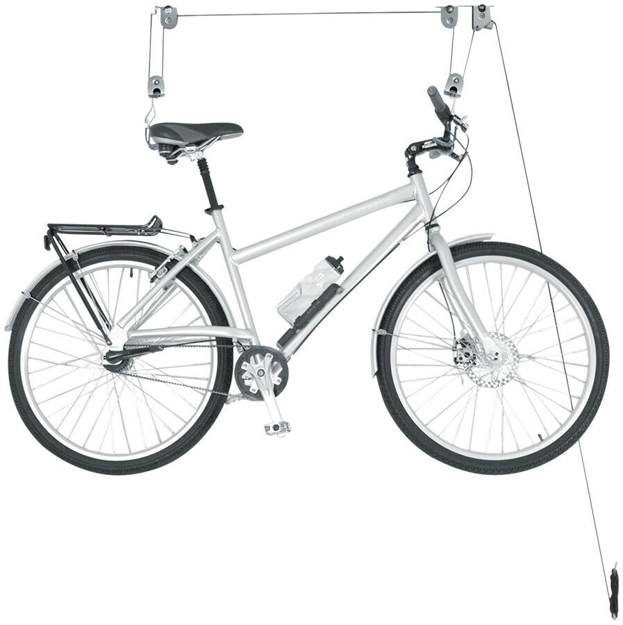 Delta Single Bike Ceiling Hoist with Straps - 1 Bike Silver 50lb Max Capacity 