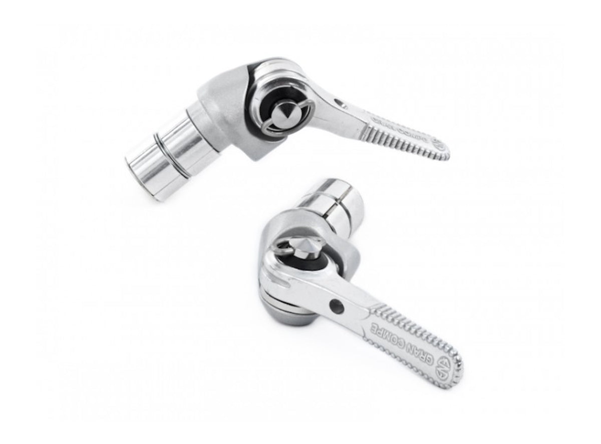 Dia Compe ENE Gran Compe Bar End Shifters - Pair Silver 2/3 X 8/9/10 - Micro Ratchet Friction Shifters 