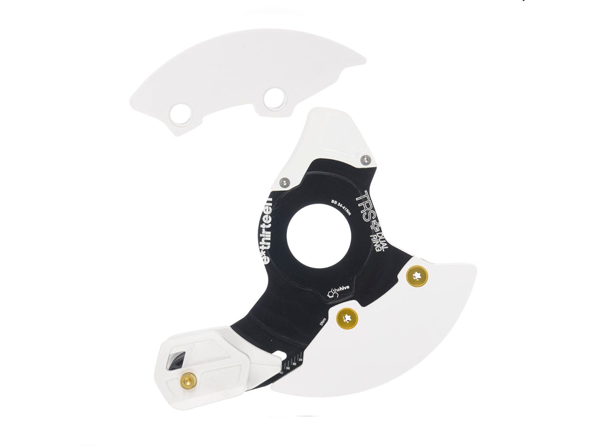 E Thirteen TRS+ Dual Ring Chain Guide - White White 32-40t - ISCG 05 