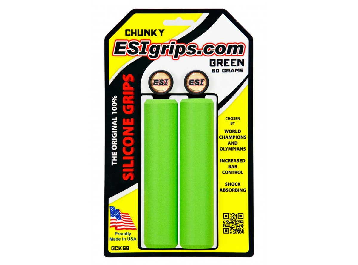 ESI Chunky Silicon MTB Grips - Green Green  