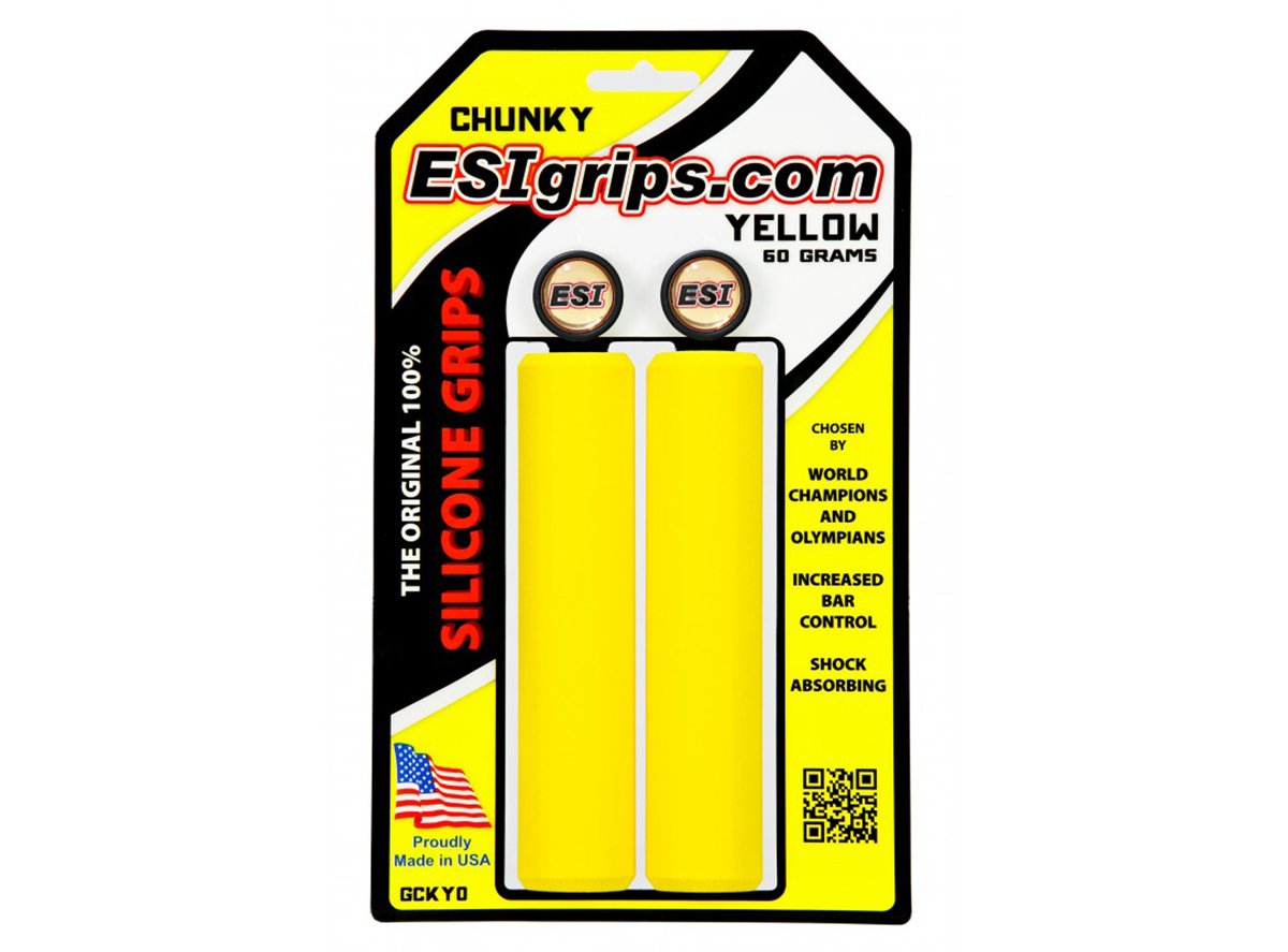 ESI Chunky Silicon MTB Grips - Yellow - Cambria Bike
