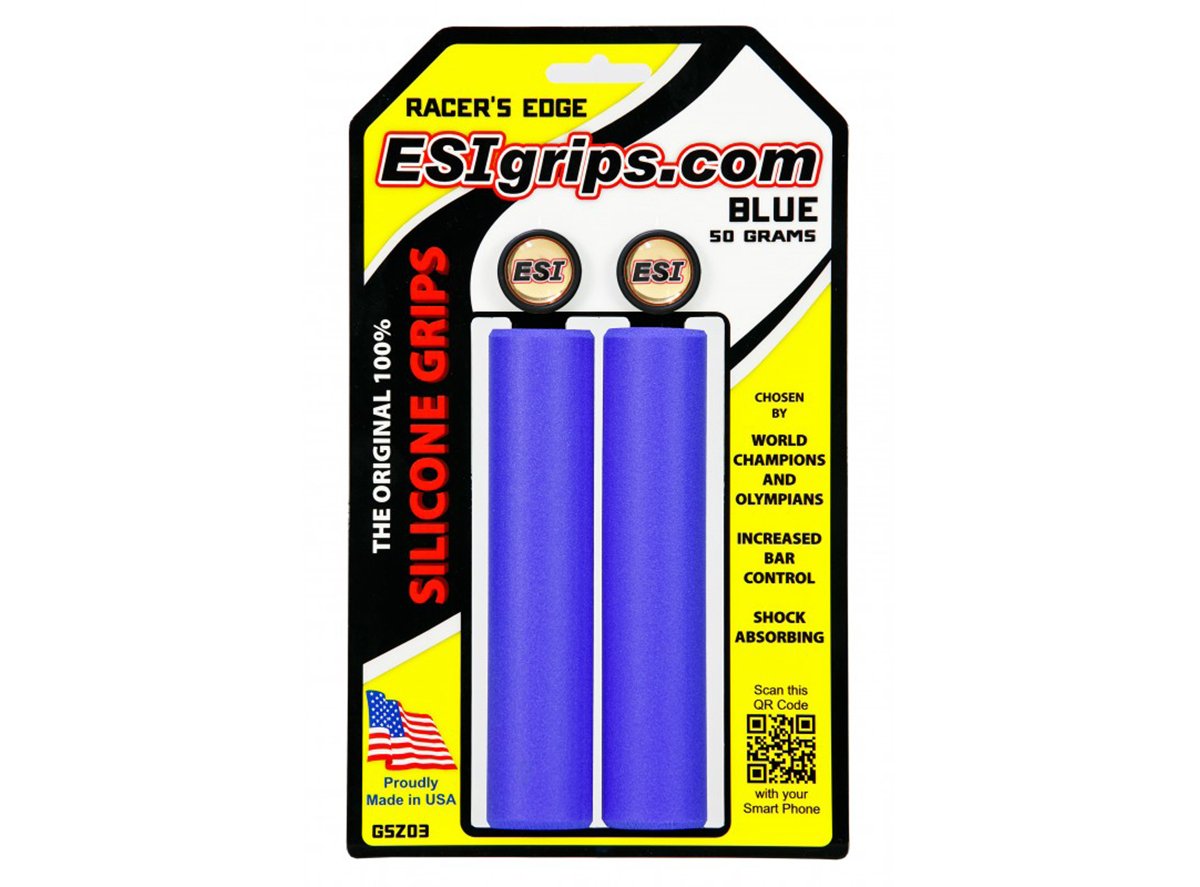 ESI Racers Edge Silicon MTB Grips - Blue Blue  