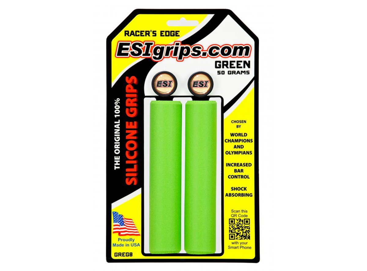 ESI Racers Edge Silicon MTB Grips - Green Green  
