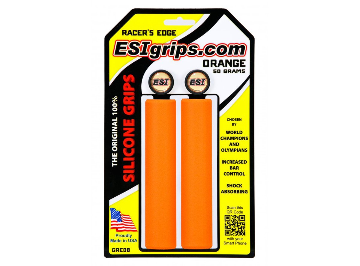 ESI Racers Edge Silicon MTB Grips - Orange Orange  