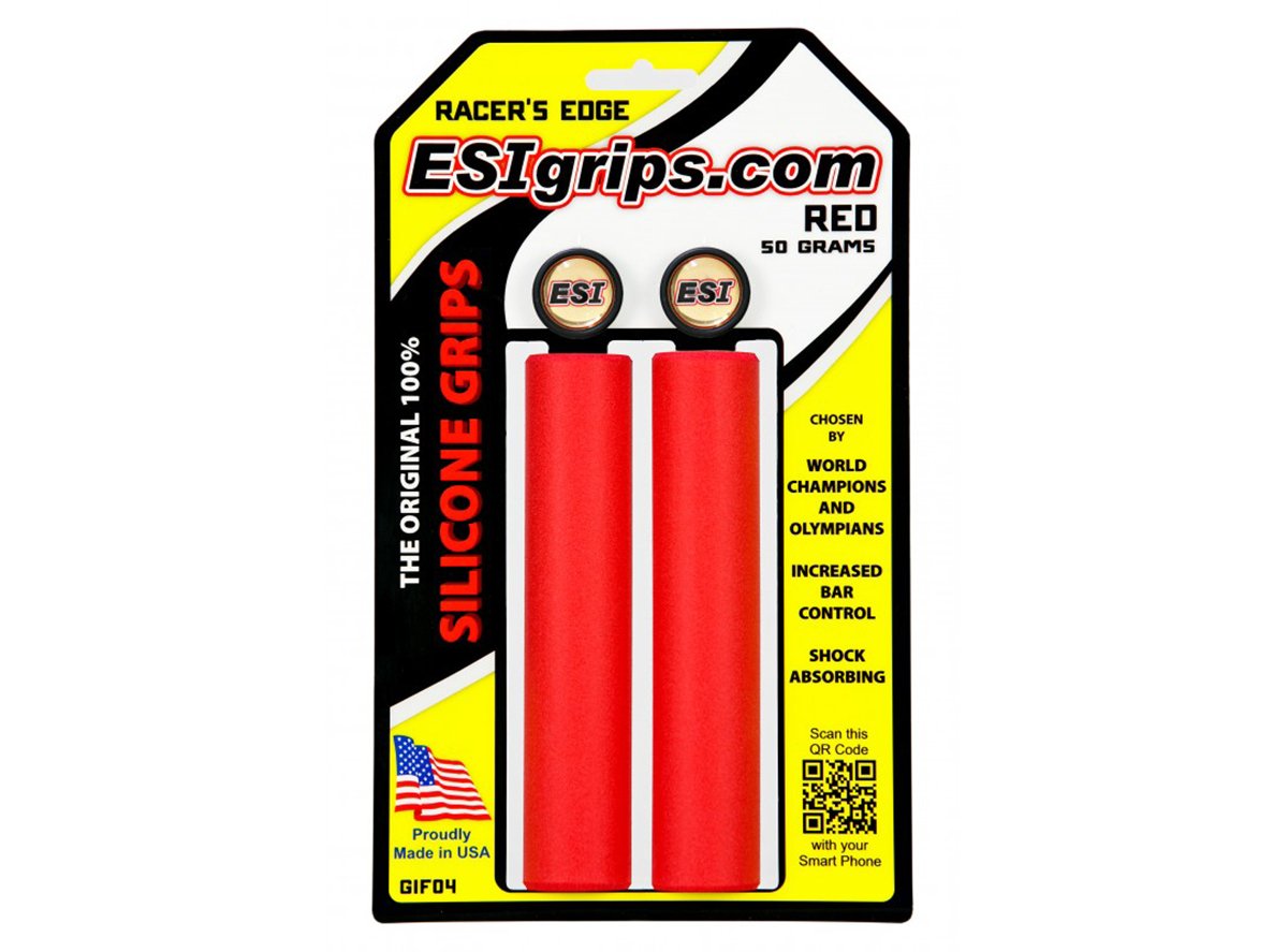 ESI Racers Edge Silicon MTB Grips - Red Red  