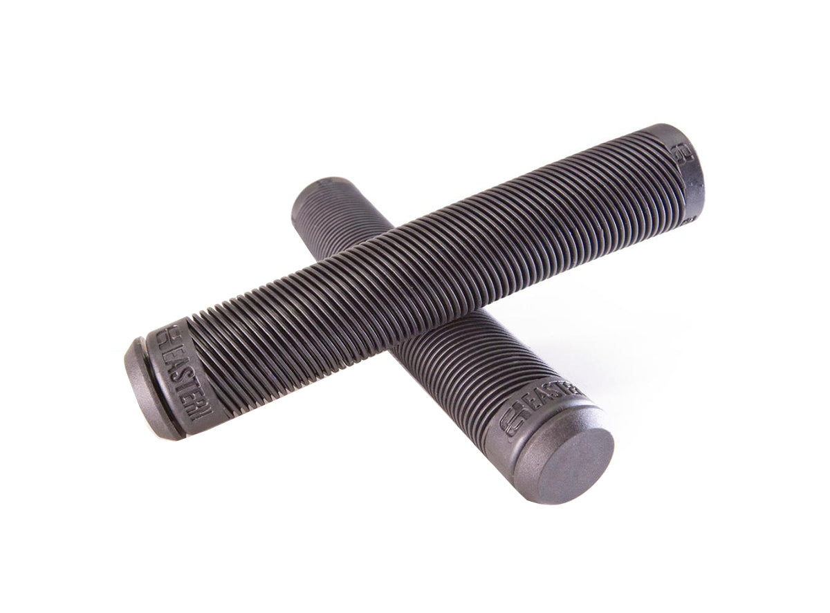 Eastern Riblet Flangeless BMX Grips - Black Black  