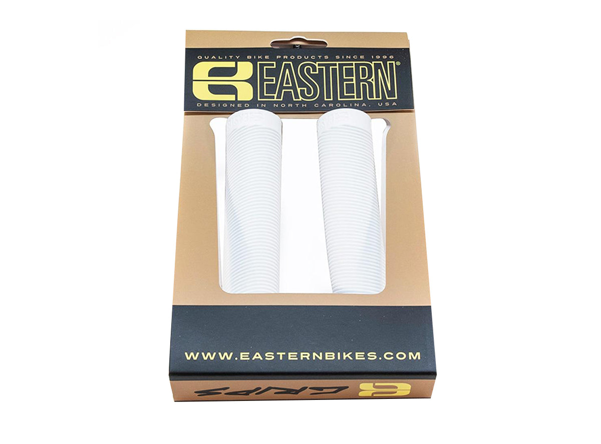 Eastern Riblet Flangeless BMX Grips - White White  