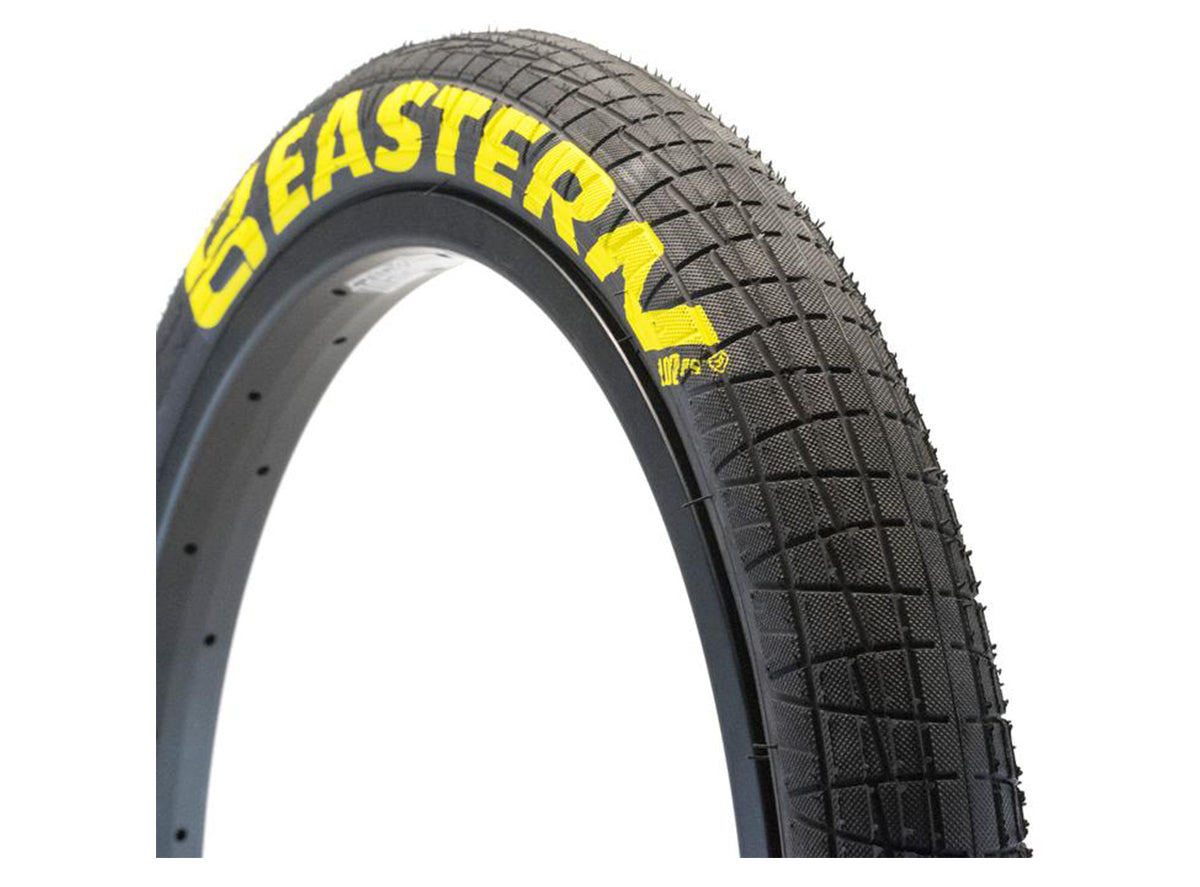 Eastern Throttle 20" BMX Tire - Black-Yellow Logos Black - Yellow Logos 2.2" 