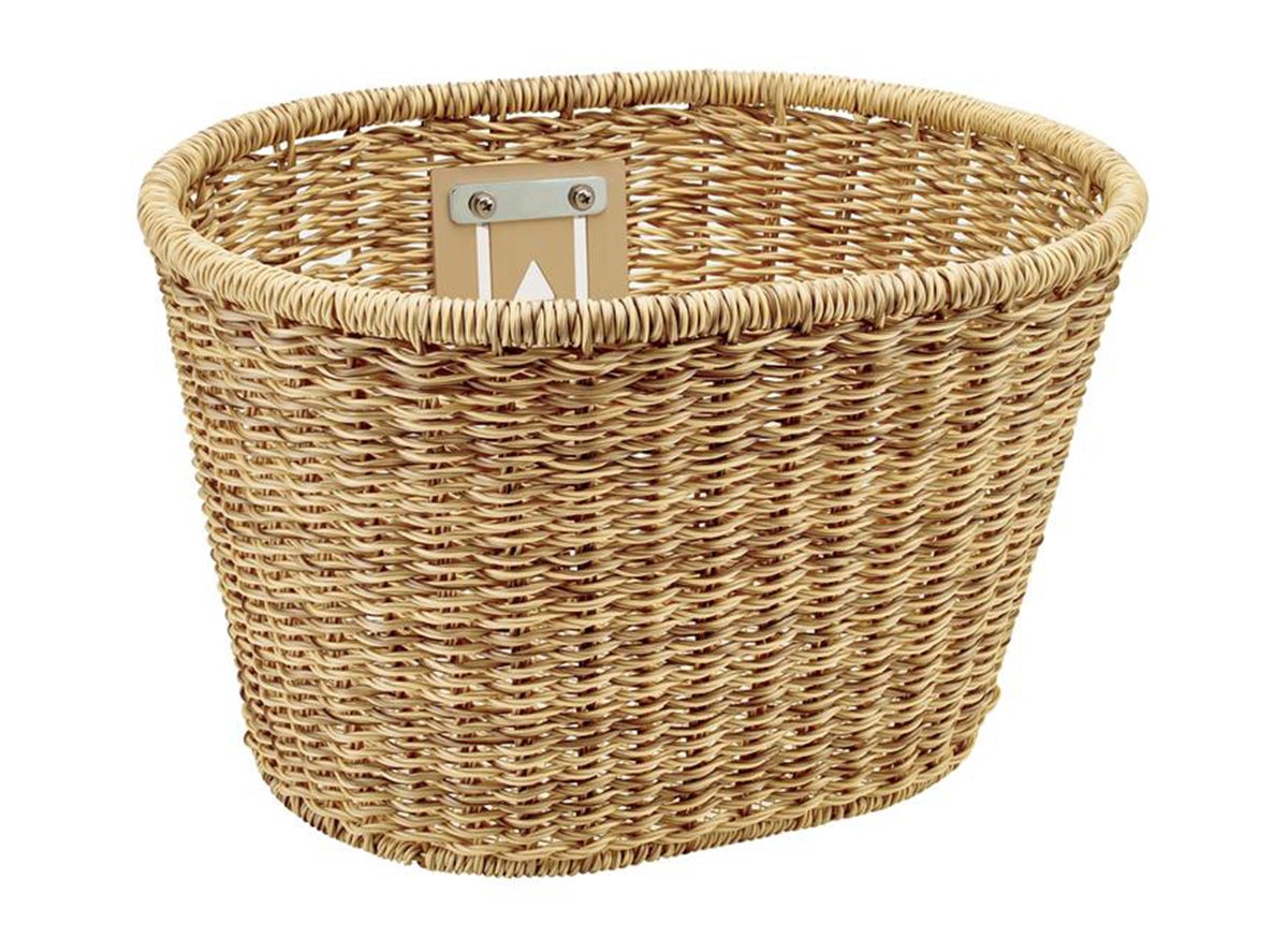 Electra Plastic Woven Basket - Light Brown Light Brown  