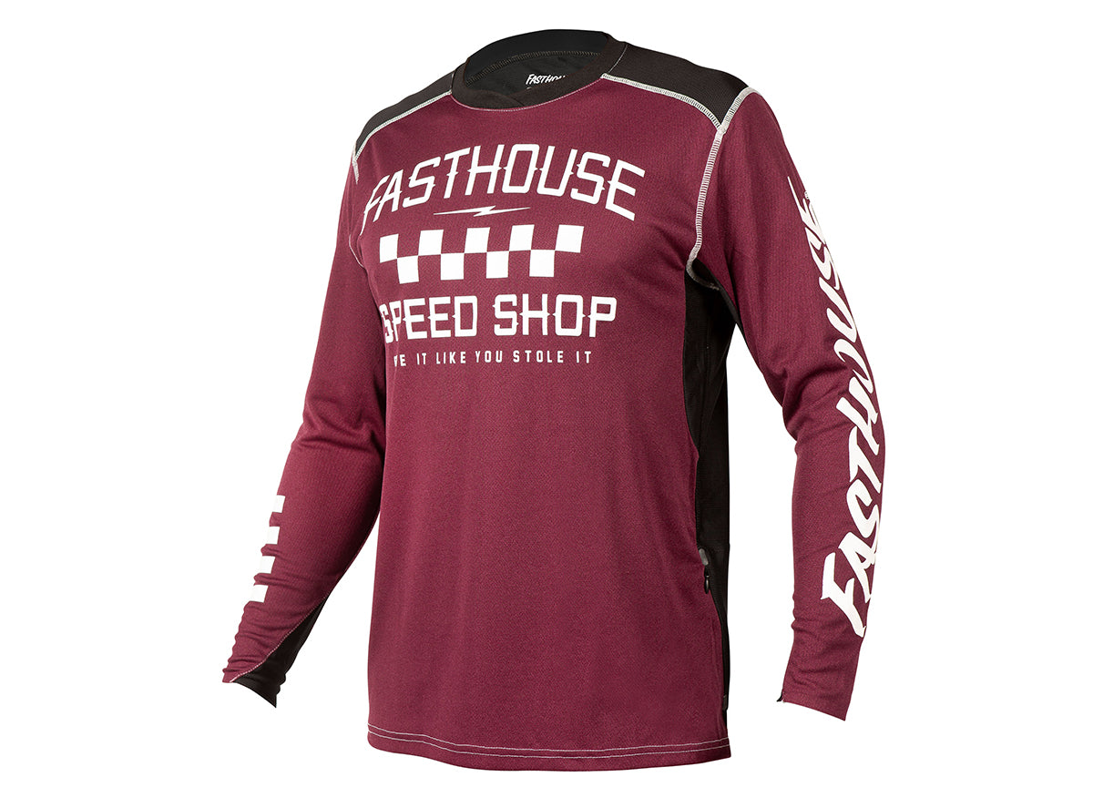 Fasthouse Alloy Roam Long Sleeve MTB Jersey - Heather Maroon Heather Maroon Small 