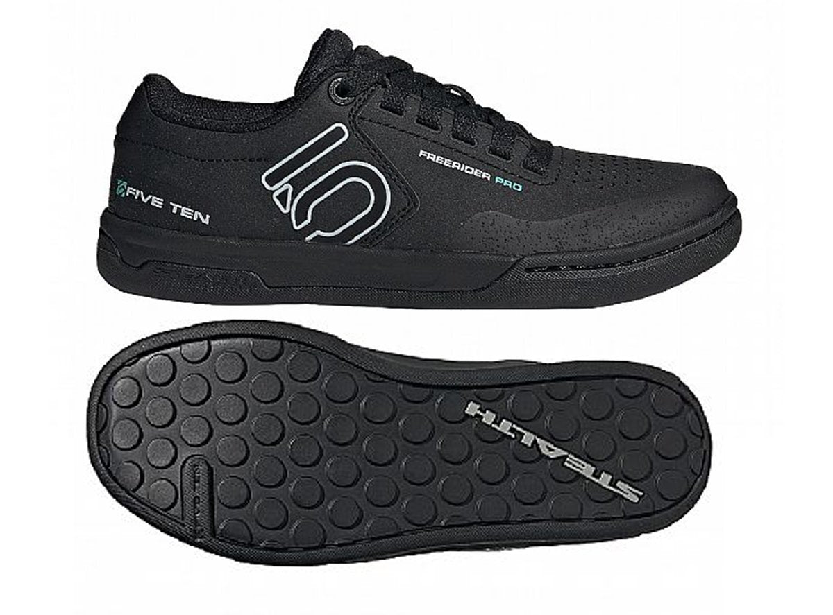 Five Ten Freerider Pro Flat Pedal Shoe - Womens - Core Black-Crystal White-Acid Mint - 2021 Core Black - Crystal White - Acid Mint US 8 