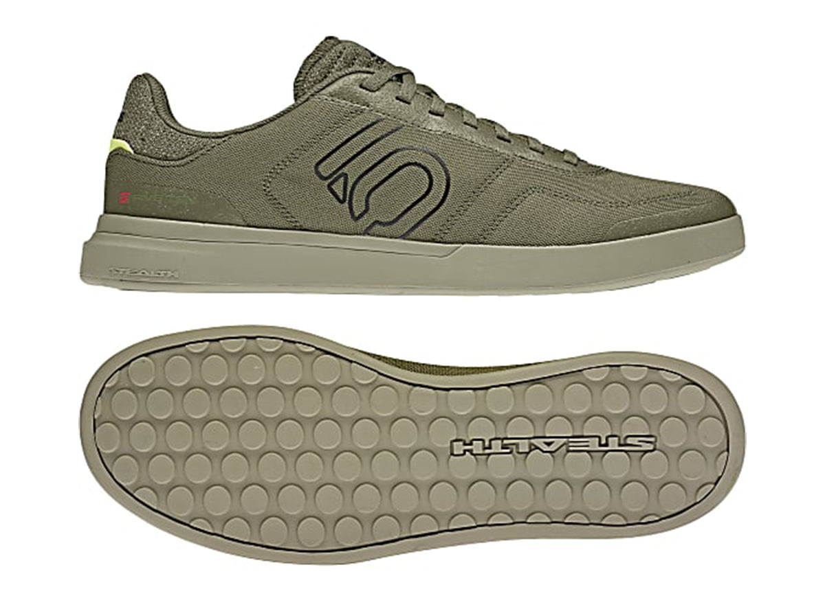 Five Ten Sleuth DLX Canvas Flat Pedal Shoe - Focus Olive-Core Black-Pulse  Lime - 2022