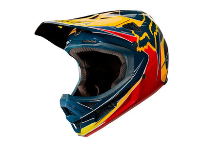 Fox Racing Rampage Pro Carbon Kustom Full Face Helmet - Red-Yellow