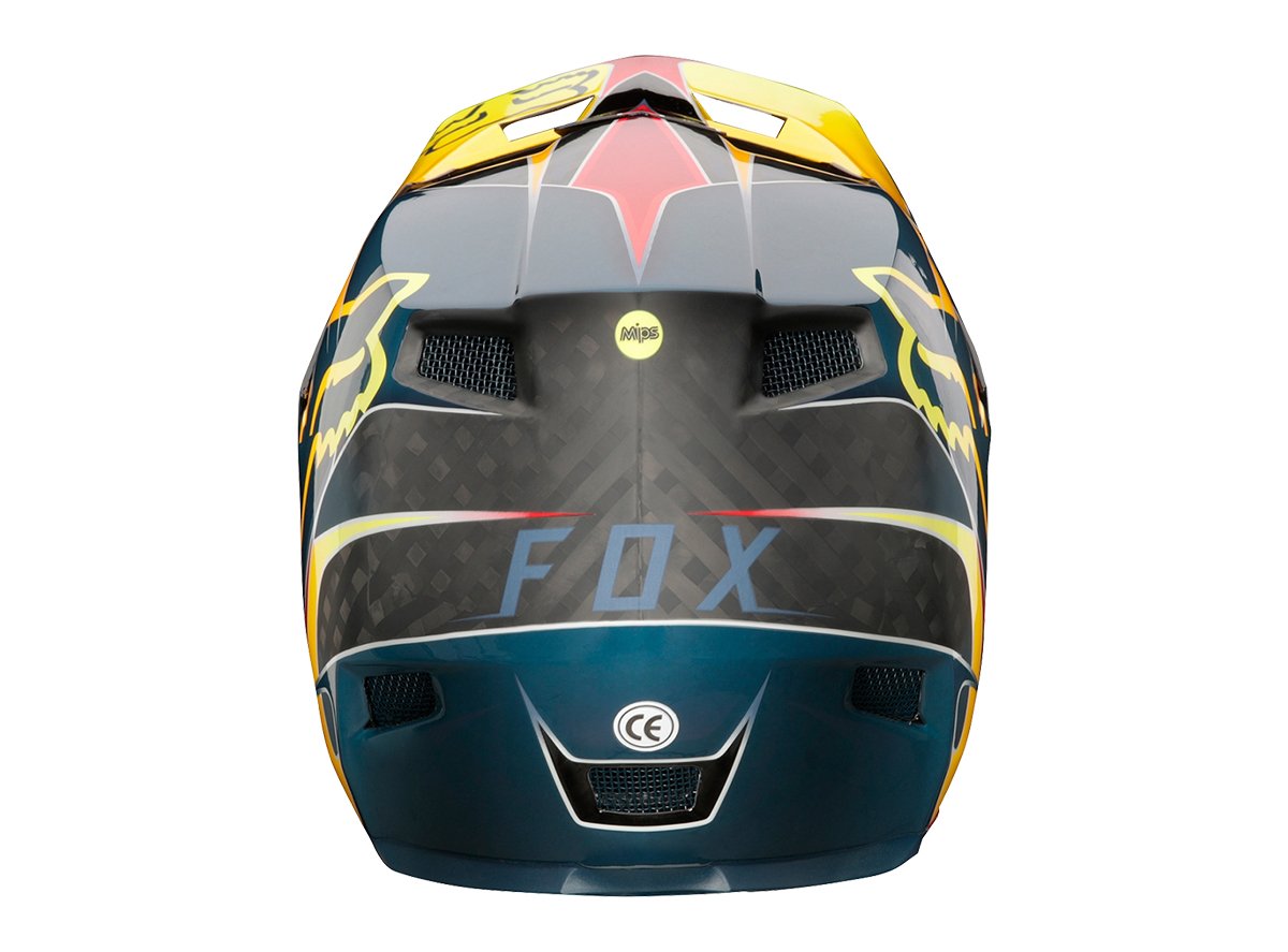 Fox Racing Rampage Pro Carbon Kustom Full Face Helmet - Red-Yellow Red - Yellow Small 