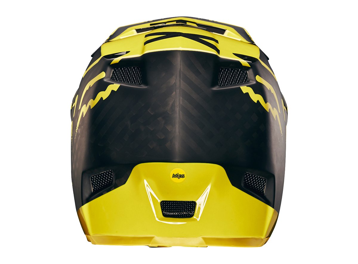Fox Racing Rampage Pro Carbon Moth Full Face Helmet - Black-Yellow Black - Yellow Small 