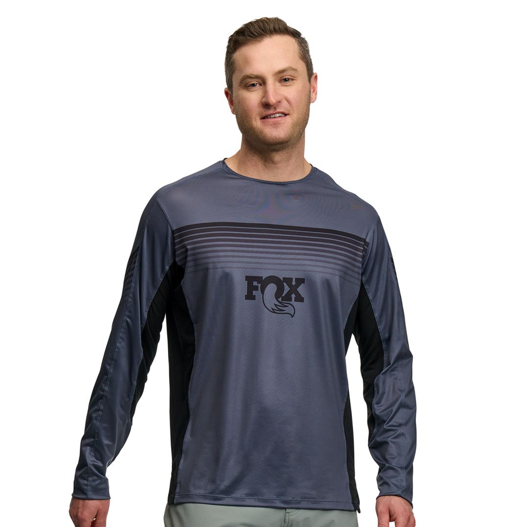 Fox Factory High Tail Long Sleeve MTB Jersey - Dark Gray