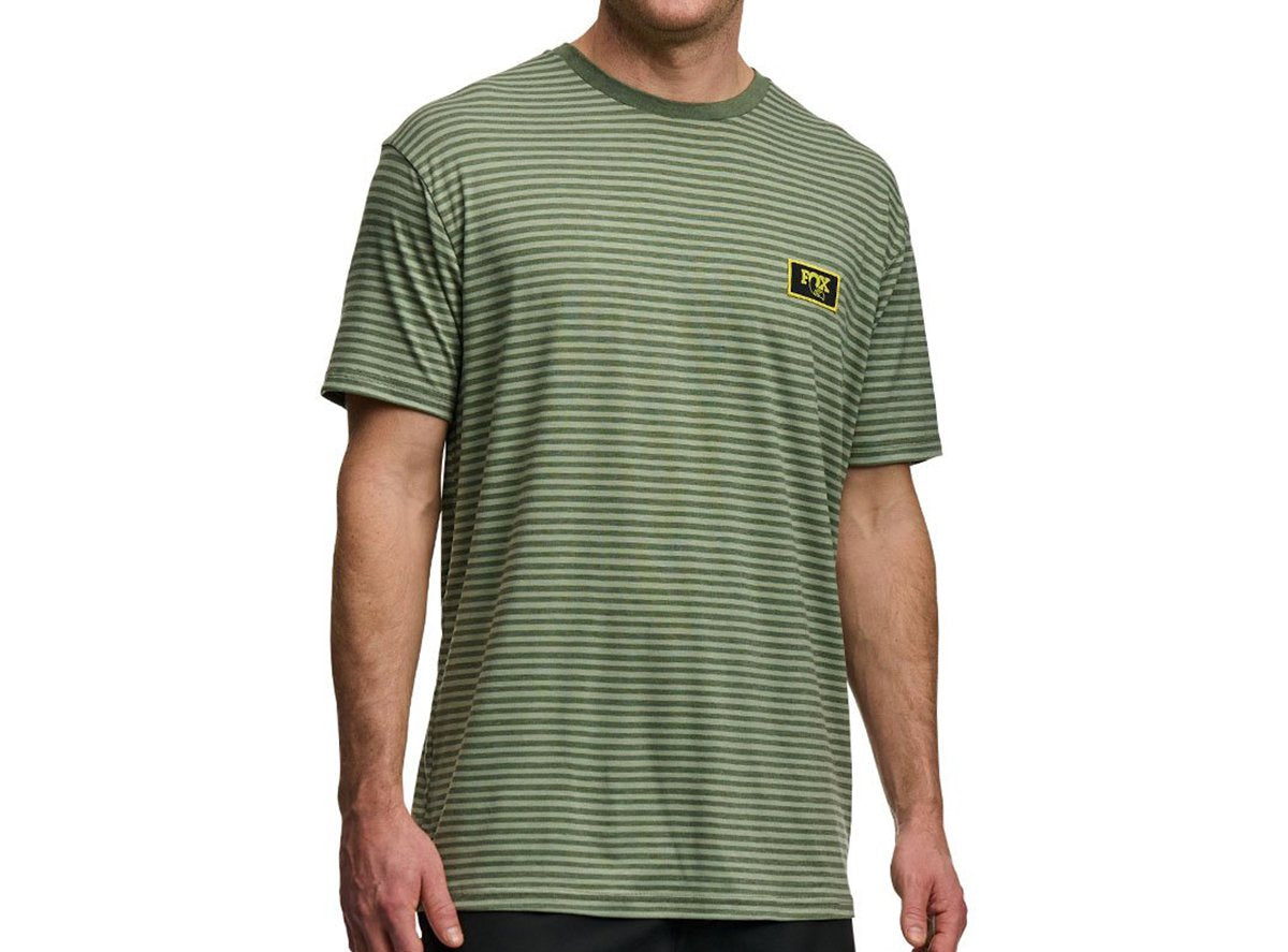 Fox Factory Striped Short Sleeve Tee - Green - 2021 Green Small 
