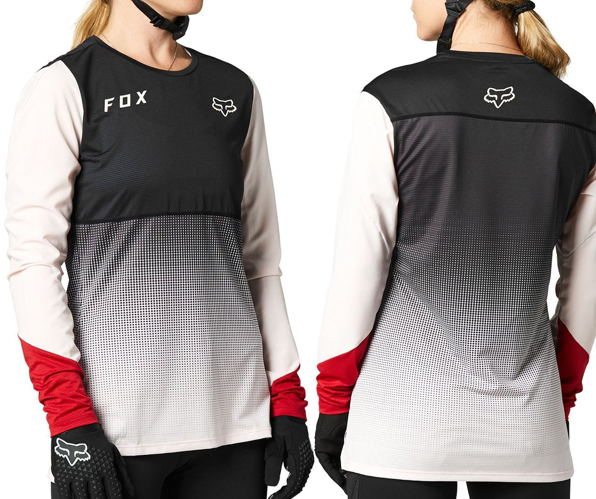 Fox Racing Flexair Long Sleeve MTB Jersey - Womens - Black-Pink - 2021 Black - Pink X-Small 