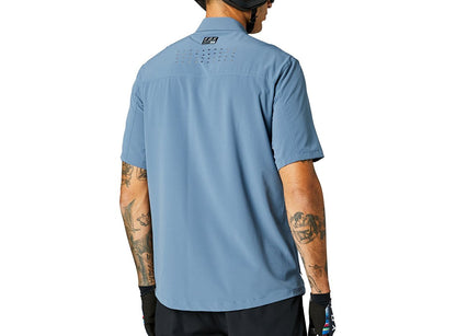 Fox Racing Flexair Woven Short Sleeve MTB Jersey - Matt Blue