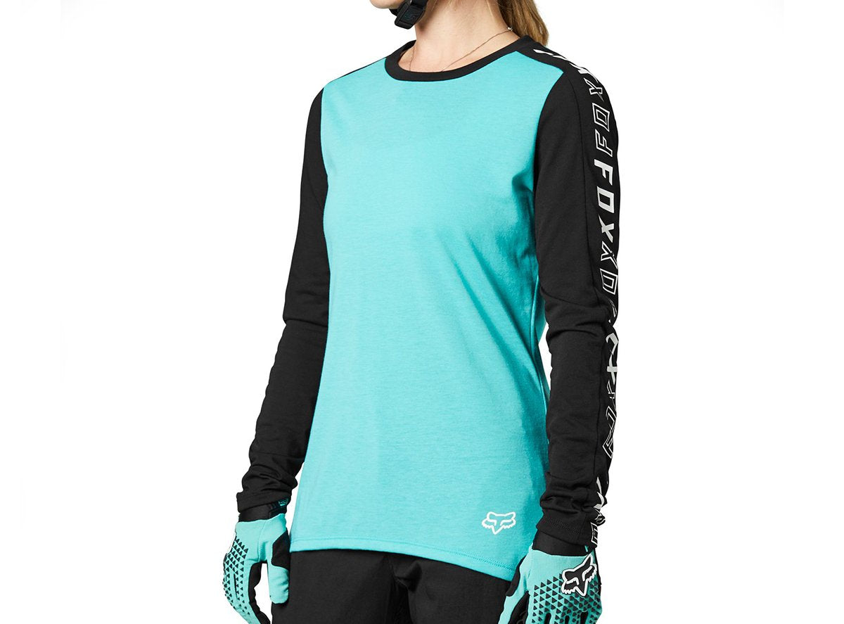 Fox Racing Ranger DR Long Sleeve MTB Jersey - Womens - Teal - 2021 Teal X-Small 