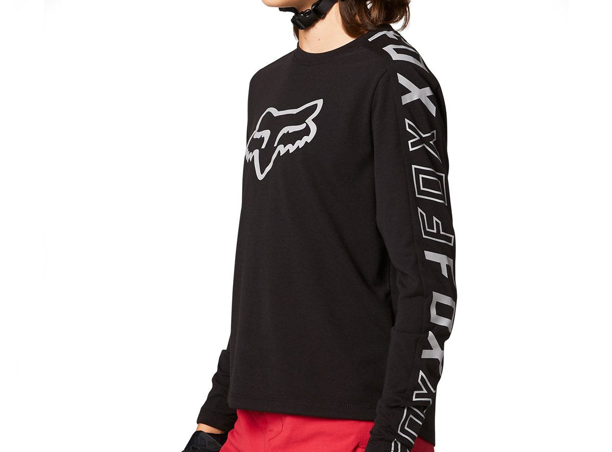 Fox Racing Ranger DR Long Sleeve MTB Jersey - Youth - Black - 2021 Black Small 