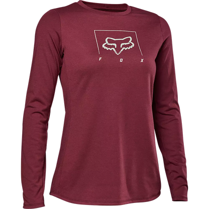 Fox Racing Ranger Dri Release Mid Long Sleeve MTB Jersey - Womens - Dark Maroon - 2022 Dark Maroon X-Small 